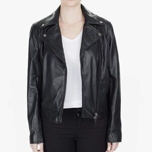Armani exchange Women's Black Leather Jacket